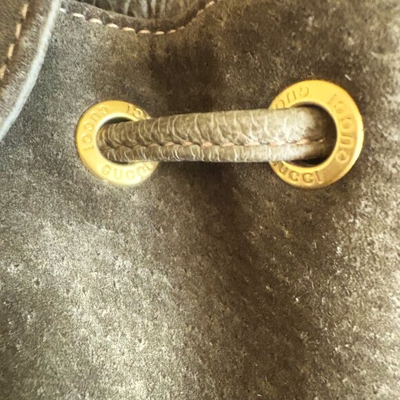 Gucci NWOT in olive Suede with authentic Bamboo Handgrips and Latch COA - Picture 7 of 13